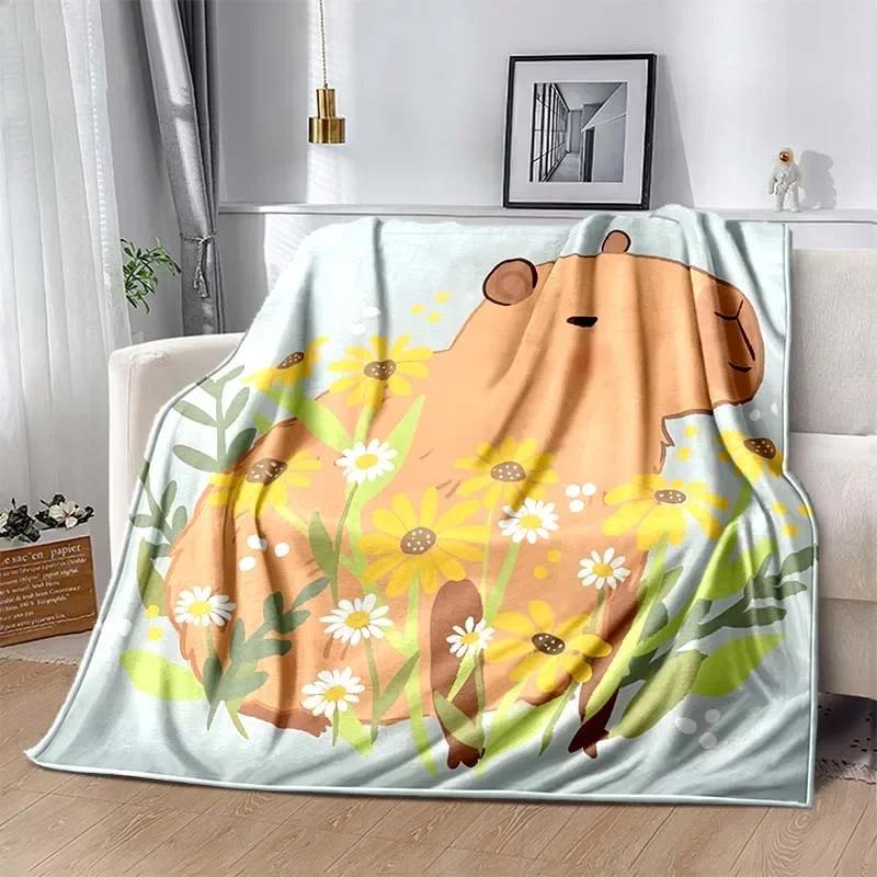 Warm Soft Capybara Throw Blanket Fluffy Plush Bedspread for Adults  Kids Perfect for Sofa or Bed  Ideal Gift