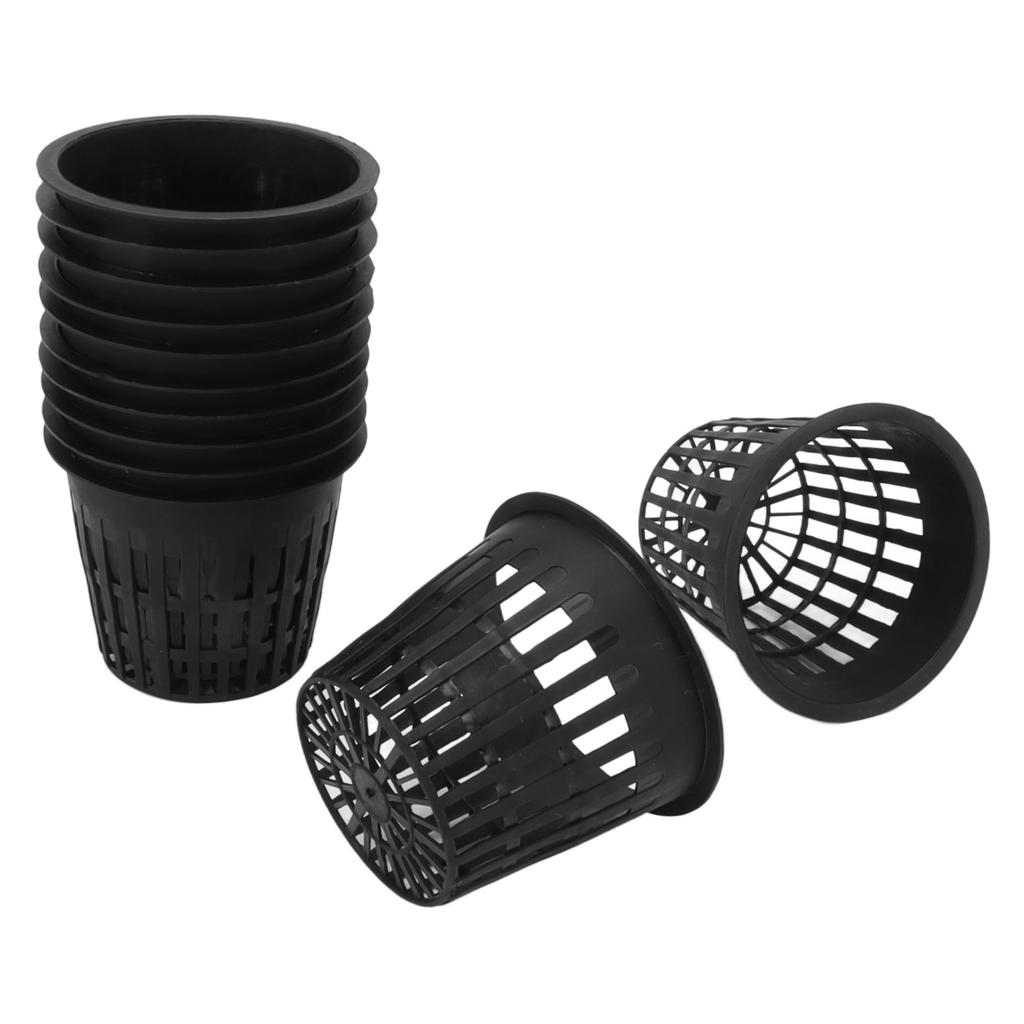 12PCS Water Planting Baskets Mesh Net Plant Pots Plastic Soilless Cultivation Cups with Cotton Rope