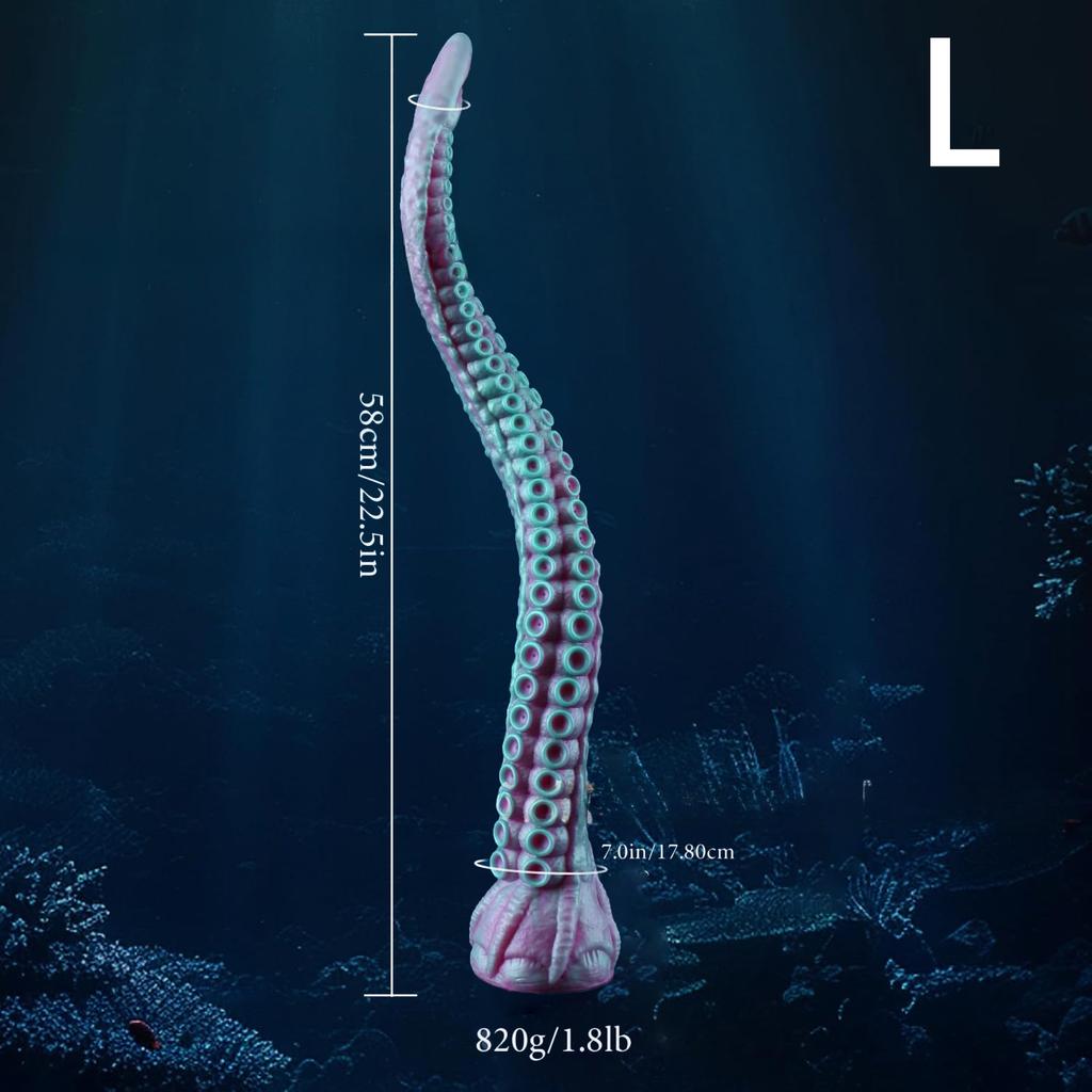 Liquid Silicone Extra Long Anal Plug - Octopus Tentacle Butt Plug for Men & Women, Adult Toy for Backdoor Play
