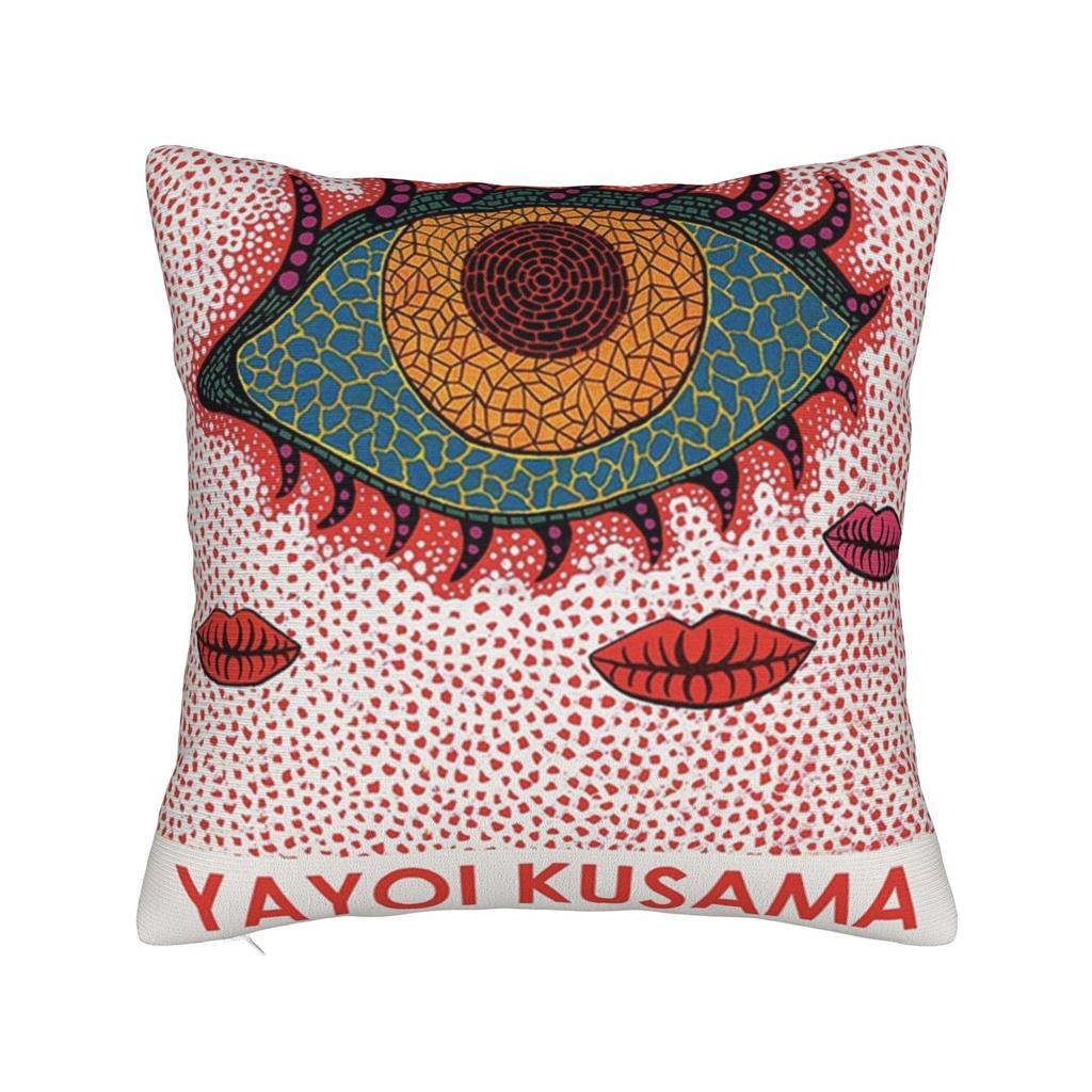 Yayoi Kusama Art Square Pillow Case Polka Aesthetic Cushion Cover Vintage Zippered Decorative Throw Pillow Case Cover for Seat