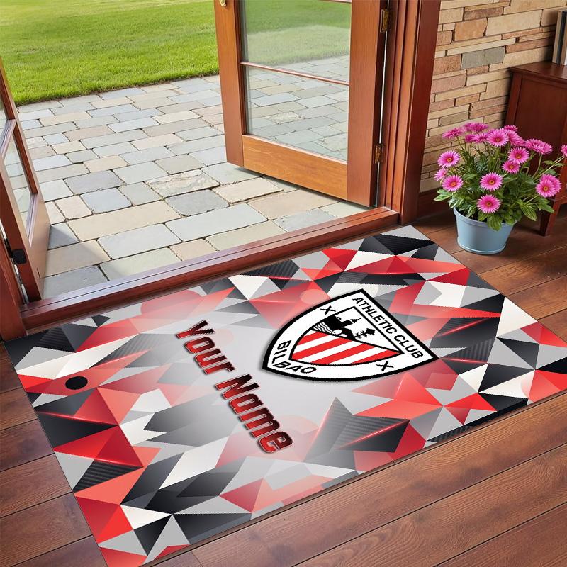 Crystal Velvet Rug Custom Name Text, Soft Non Slip Floor Mat Home DecorAthletic Bilbao FC
