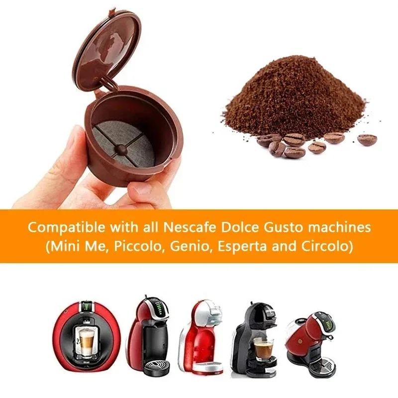 UNTIOR3Pcs Reusable Coffee Capsule Kits for Nescafe Dolce Gusto Machine Refillable Capsules Pod Compatible Filter Cups Dispenser