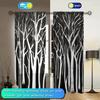 2 szt. Zasłona z nadrukiem wzoru brzozy srebrnej do dekoracji domu - Kieszeń na karnisz, dekoracja okienna do sypialni, biura, kuchni, salonu
