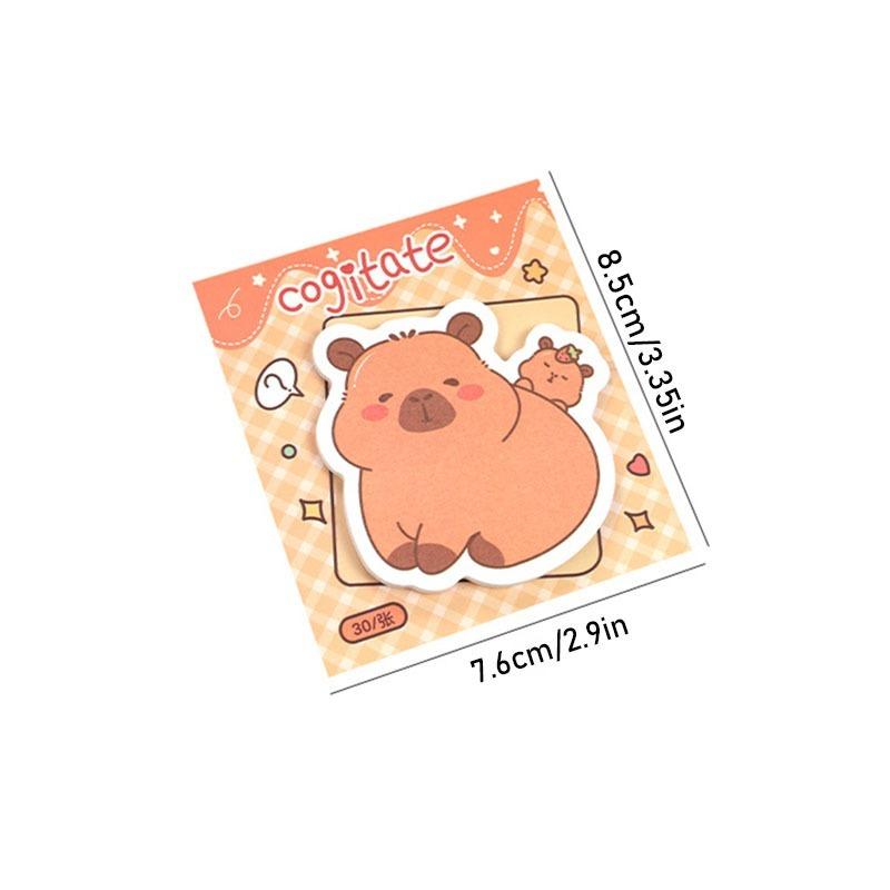 36Pcs Creative Capybara Memo Pad Cute Cartoon Sticky Notes Message Sticker Book Kawaii Writing Pads School Office Supplies
