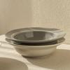 Solid Color Ceramic Straw Hat Bowl Nordic Style Restaurant Steak Pasta Bowl Round Simple Fruit Dessert Bowl Household Tableware