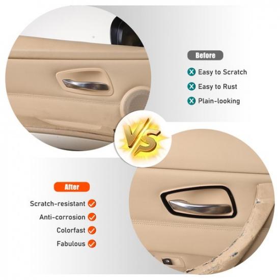 Glossy Black Inner Door Bowl Trim Sticker For BMW 3-Series E90 E91 E92 05-12