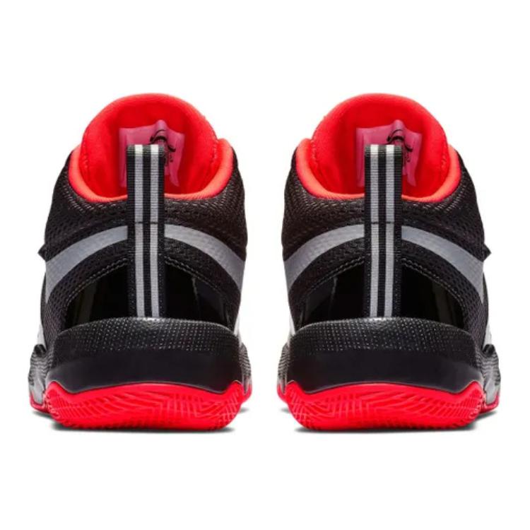 Nike Team Hustle D 8 GS Non-Slip Shock Absorption Low-Top Kids Basketball Shoes Kids sneaker Black Red White AQ9977-001