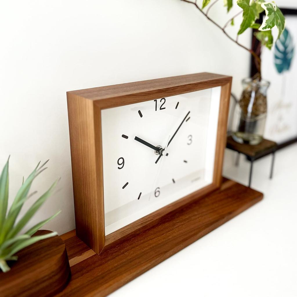 KATOMOKU Dual-use clock 2 Walnut km-53WA Wall clock with continuous second hand 22 x 17 x 5 cm