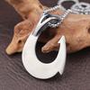Vintage Fischhaken Anhänger für Herren Beliebter Anhänger Edelstahl Wikinger Halsketten für Damen Punk Hip Hop Party Schmuck Zubehör