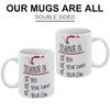 1pc 11oz White Coffee Mug, Double-Sided Printed Ceramic Cup, Smooth Grip Handle, Dishwasher Safe, Perfect Gift for Coffee Tea Milk Fans