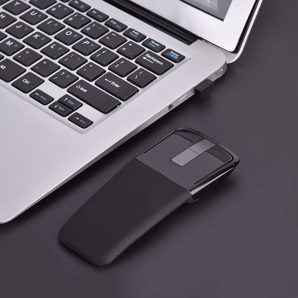 Stylish 2.4GHz Foldable Wireless Touch Mouse, Perfect Gift, Compact, Optical Wireless, Black