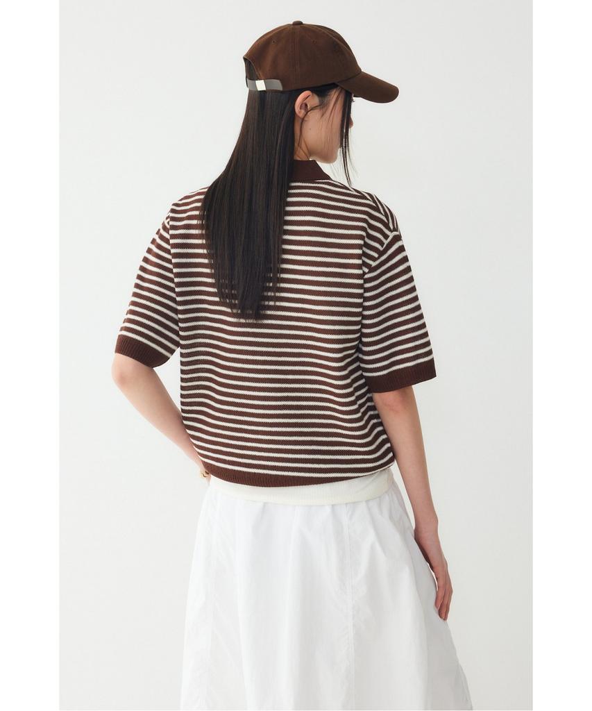 STUDIO TOMBOY Striped Collar Pullover _Brown_9176352971