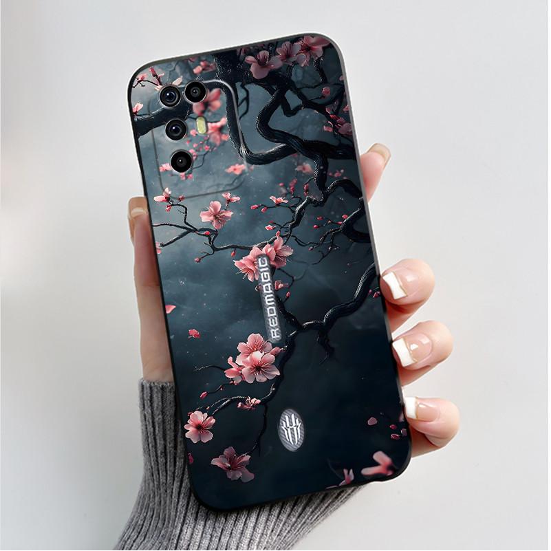 For ZTE Nubia Red Magic 6R Case Luxury Fashion Butterfly Flower Black Soft TPU Silicone Phone Cover for Nubia RedMagic 6R Casing ZTE nubia Red Magic 6R
