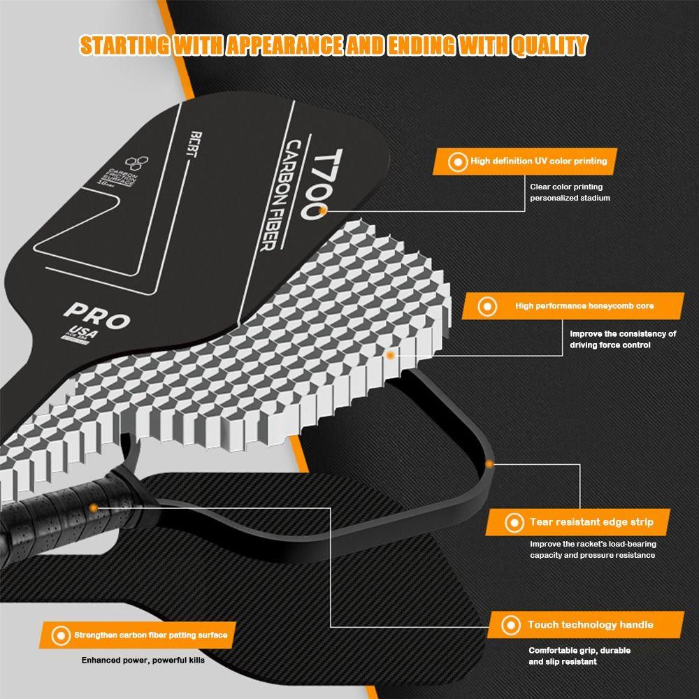 1pc Frosted Surface Pickleball Rackets Carbon Fiber Pickle Ball Paddle Pickleball Paddles