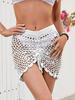 Holiday beach crochet short skirt sexy bikini wrap skirt shell hollow half skirt