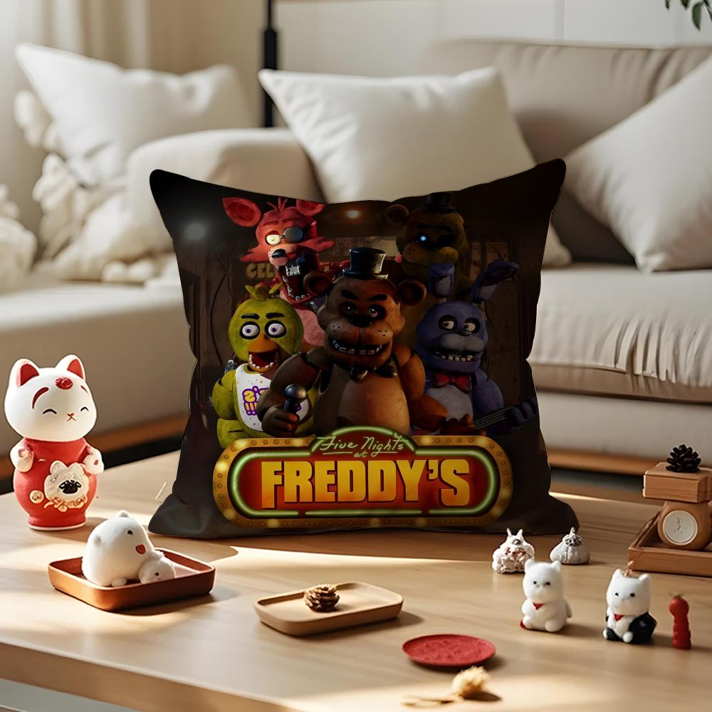 Movie Five N-Nights At F-Freddys2 Cushion Cover Anti-dustmite Pillowcase Invisible Zipper Silky Short Plush Sofa Cushion Cover