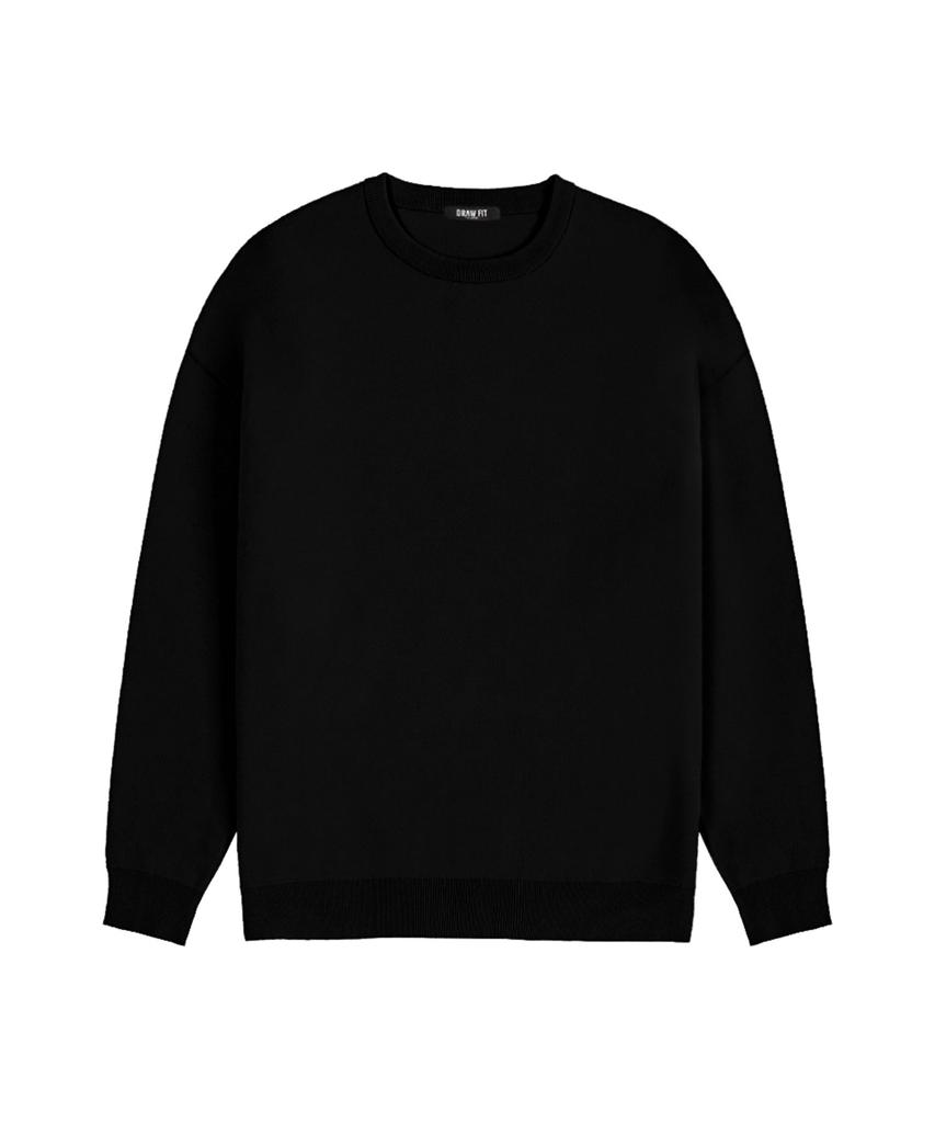 DRAW FIT Soft Essential Round Knit [Black]