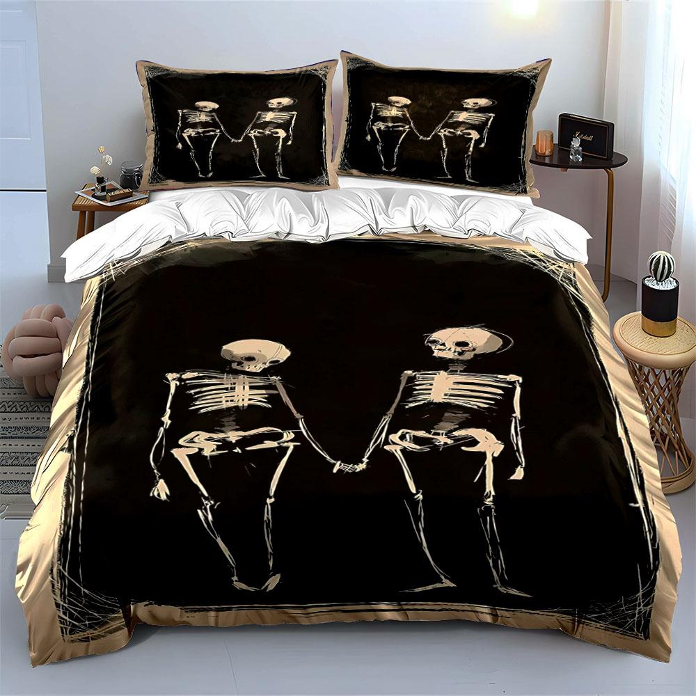 Skeletons Holding Hands. Bedding Sets Duvet Cover Sets Duvet Covers Pillowcases(1 * Duvet Cover 2 * Pillowcases Without Duvet Insert)