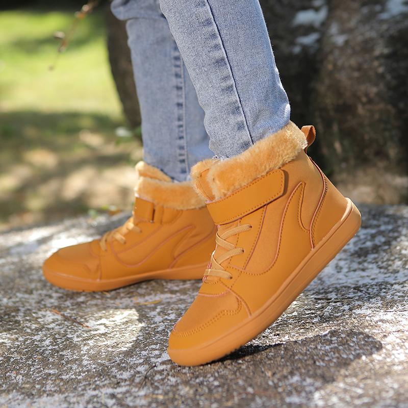 Kids Snow Boots Plush Cotton Shoes Child Winter Walking Shoes Anti-slip Ankle Boots Boys Girls Plush Hiking Shoes Winter Boots