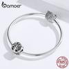 BAMOER Family Collection Open Round Charm for Women Silver Charms Bracelet Engrave Courage Words Charms