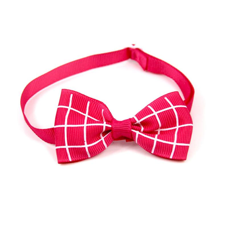 Cat Dog Collar Plaid Bow Tie Adjustable Neck Strap Cat Dog Grooming Pet Accessories