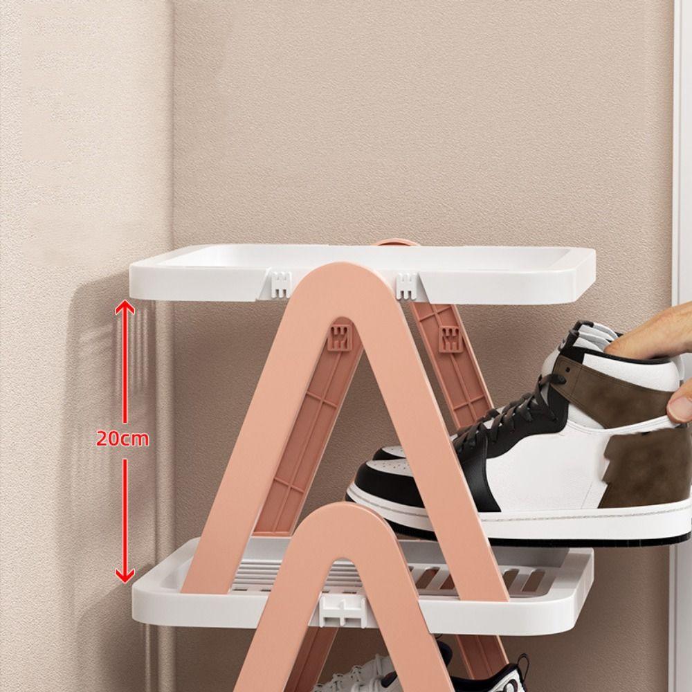 Plastic Shoe Cabinet Storage Stackable Cosmetic Storage Rack Layered Shoe Rack Home Furnishings