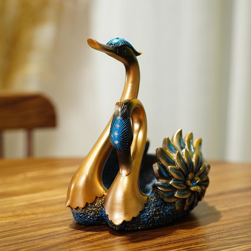 Europeiskt Par Svan Hemdekoration Prydnader för en Hundraårig Bröllopsrumslayout Vinställ Entré Förvaring Hantverk