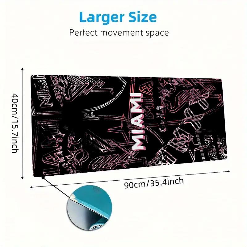 Miami CF Mouse Pad, Large Gaming Desk Mat, Non-slip XXL Mousepad for Laptop & Tablet, Mini PC Playmat with Stitched Edges