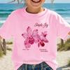 Flower Graphic Print Children T-shirts Summer Girls Casual Cute Fashion Colorful Comfort Tops Kids O-Neck Short Sleeve Tees