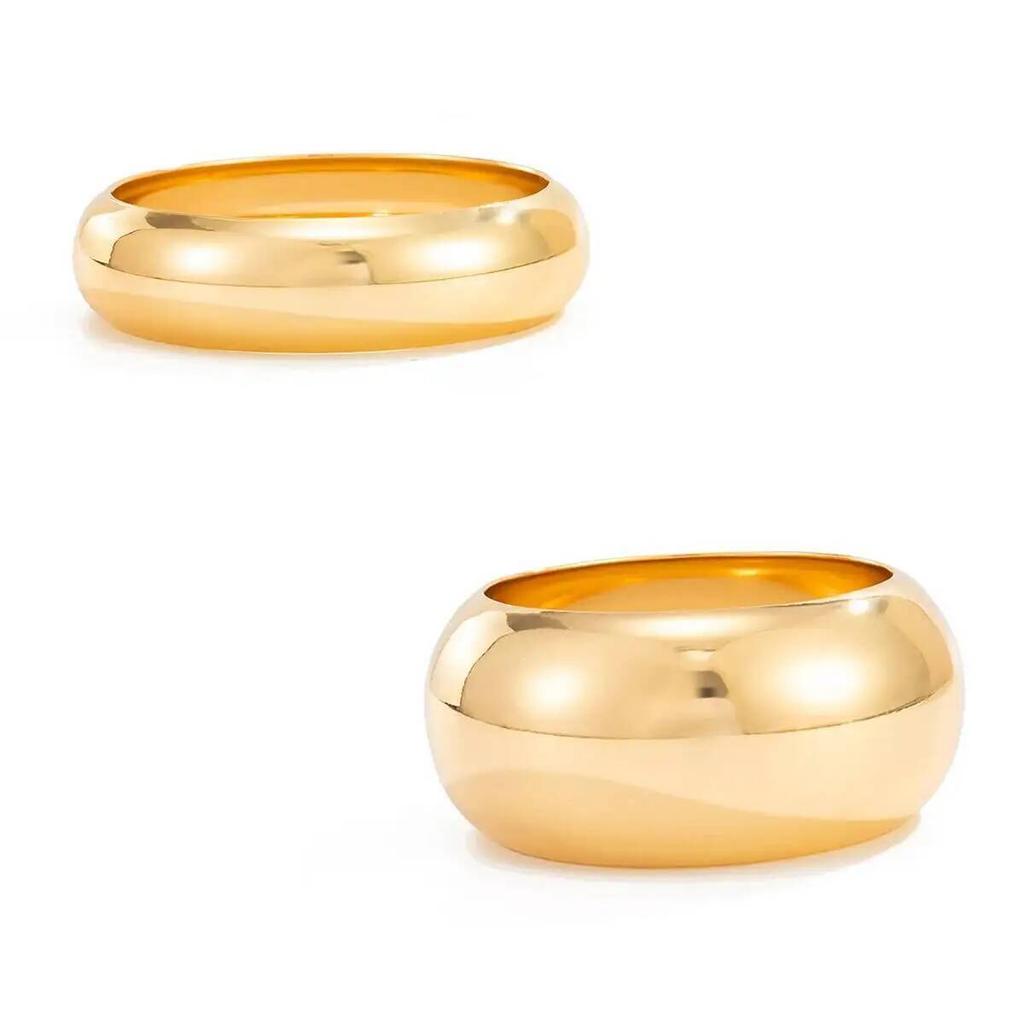 IngeSight.Z Punk Exaggerated Smooth Heavy Metal Chunky Bangle Women Hip Hop Gold Color Round Arm Bracelet Steampunk Jewelry 2026