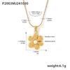 Qiong Yao Sunflower Pearl Pendant Necklace, Gold-Plated Stainless Steel for Women