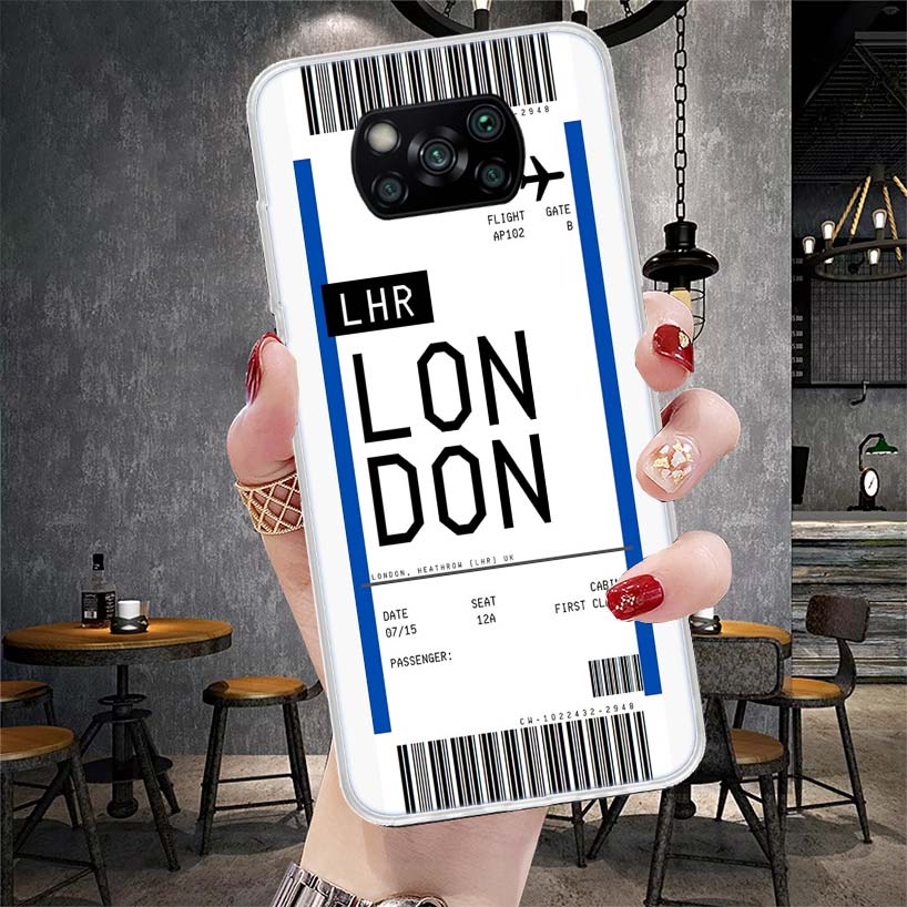 Travel Ticket Label Soft Phone Case For Xiaomi Redmi 15C 15 13C 13 Poco X5 X6 X7 F7 Ultra M7 12C 12 10 10C 9C 9A 9T 9 Fundas Poc