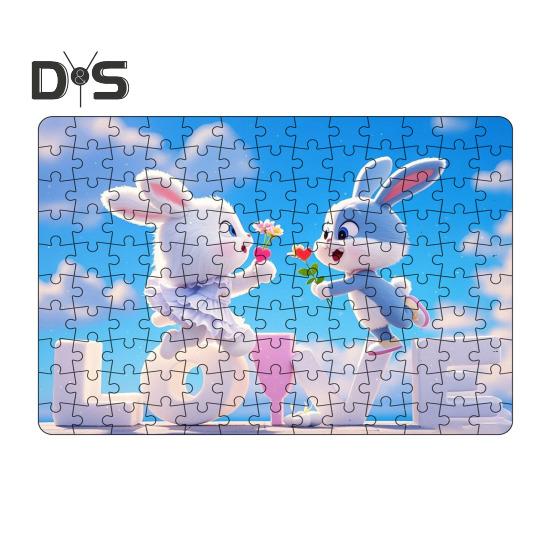 

130 шт./комплект Пазл із парою кроликів День святого Валентина LOVE Bunny Гра-головоломка Діти-дорослі Розвиваючі іграшки-пазли з паперу Прикраса дому B