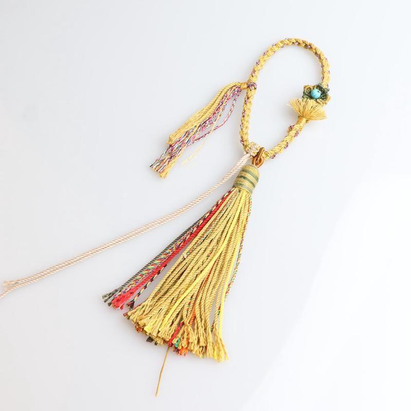 

Браслет «Горный призрак тратит» Ручная работа Хлопковые нити Тибетский ремешок для переноски Киноварь «Горный призрак тратит» Ремешок для переноски Тибетское ручное плетение Earthy yellow