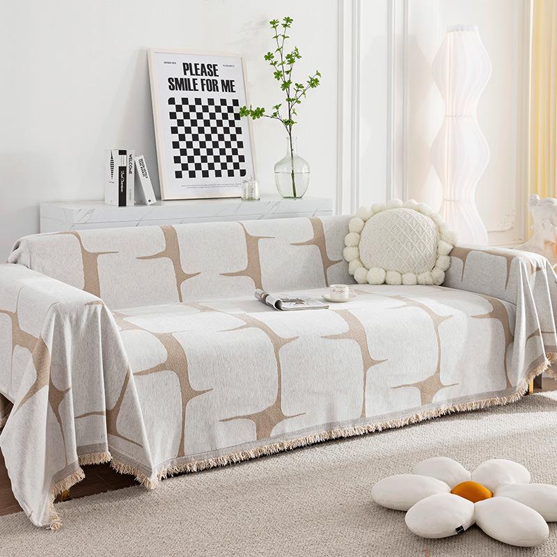 INS Style Sofa Cover Cloth Chess and Card Grid Sofa Cover Towel Simple Modern All-Inclusive Universal Sofa Cover Sofa Cover Towel