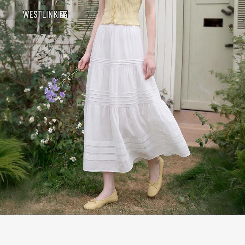 Westlink Women s Pleated High-Waist A-Line Swing Skirt 27