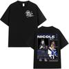 Rapper NICKI NICOLE Tour Graphic T Shirt Unisex Women Retro Fashion Short Sleeve Tshirt Hip Hop Trend Clothing Tshirts