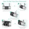 5 Digit Combination Padlock 4.65 Inch Long Shackle Resettable Padlock Lengthened Gym Lock Waterproof for School Gym Locker Fence