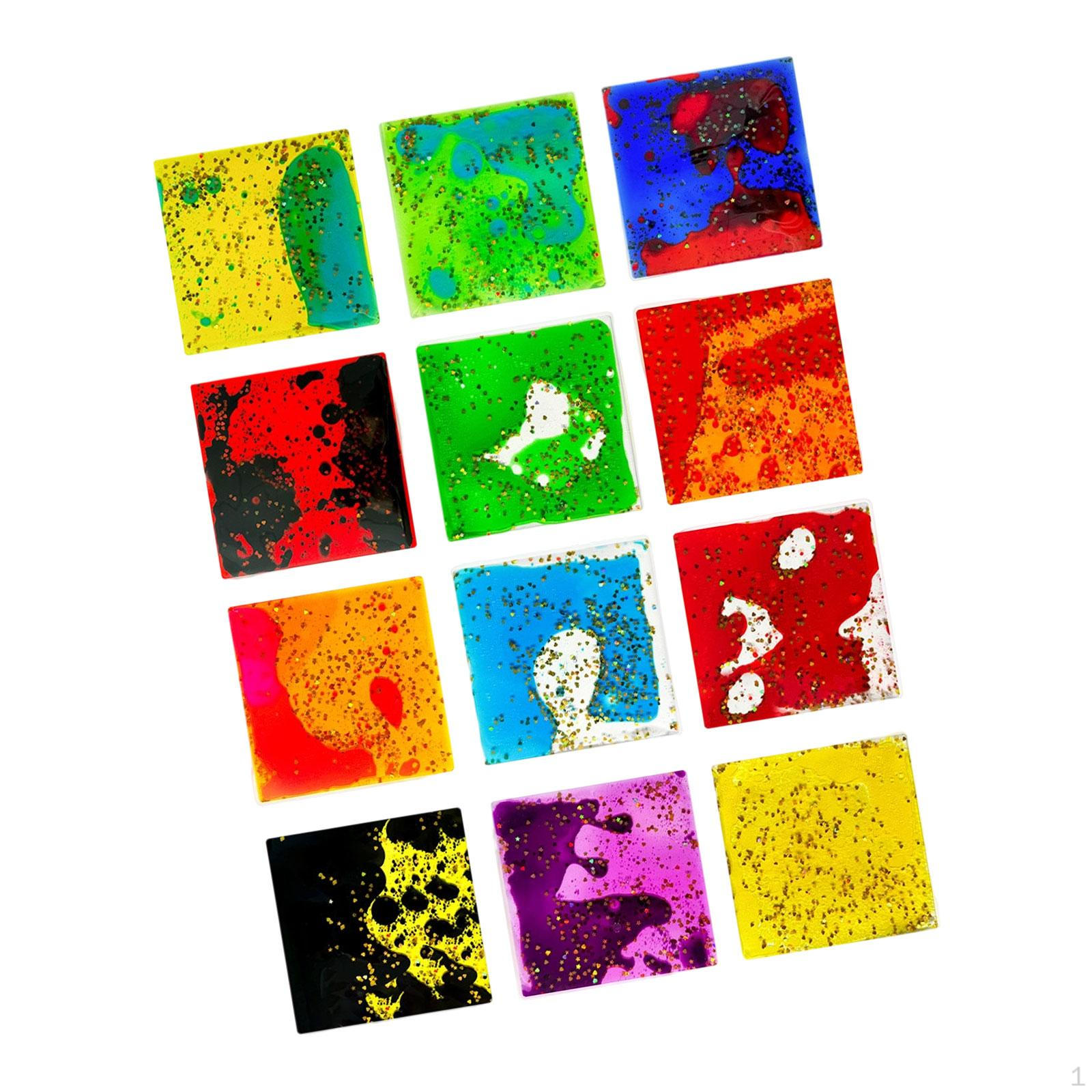 

12 штук сенсорных гелевых жидких игрушек успокаивающая игрушка призы для класса Square