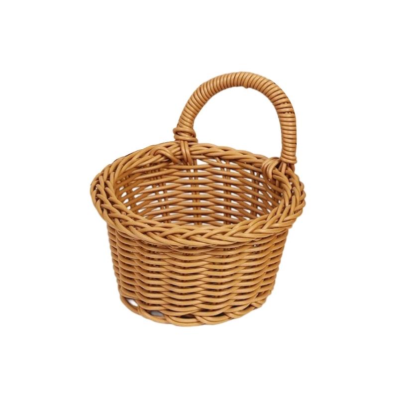 

Retro Style Handwoven Wall Basket Multipurpose Household Container Portable Plastic Materials Round hanging basket
