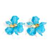 Textured Metal Statement Earrings Oversized Petal Earrings Fashion Drip Oil Earrings  For Women