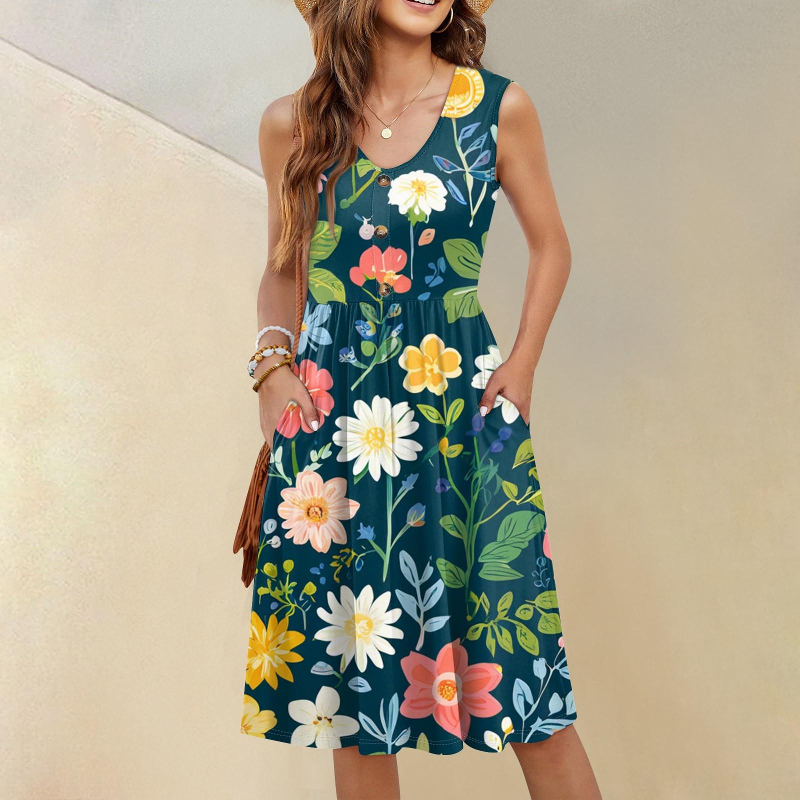 

Женское повседневное модное сексуальное платье с V-образным вырезом, украшением на пуговицах, без рукавов, с принтом, бутоньеркой XL чёрный