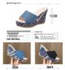 2023 Summer Women's Versatile Denim Platform Wedge Roman Sandals