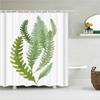 Waterproof Fabric Shower Curtain Printing Fresh Green Plant Leaves Bathroom Curtains Polyester Decoration Bath Screen with Hooks