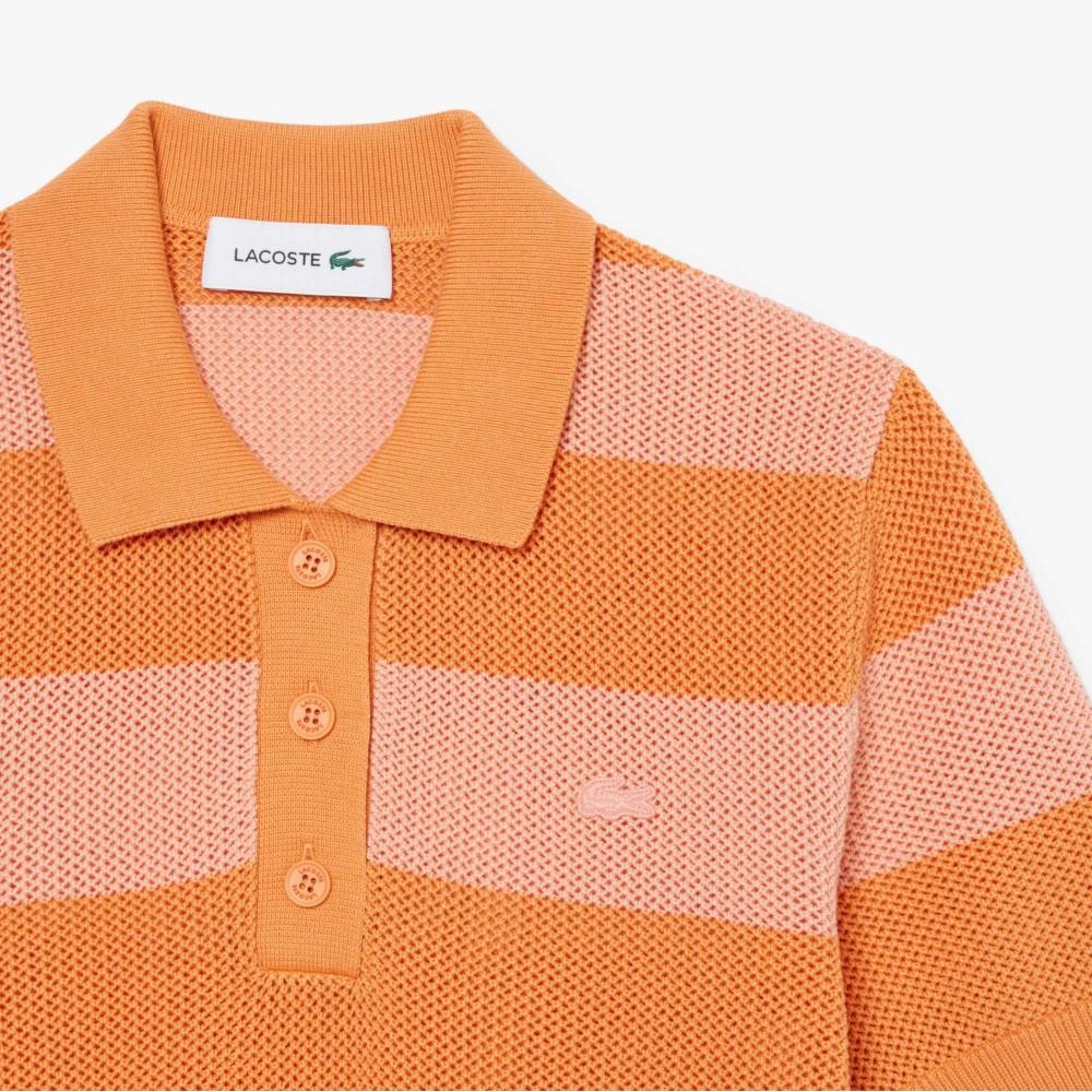 Lacoste Women's Summer Stripe Short-Sleeve Polo Sweater AF9847-56G4IM