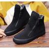Comfortable Winter Snow Boots Flat Women Winter Shoes Zip Warm Plush Fashion Ladies Brand Ankle Boots Pure Black