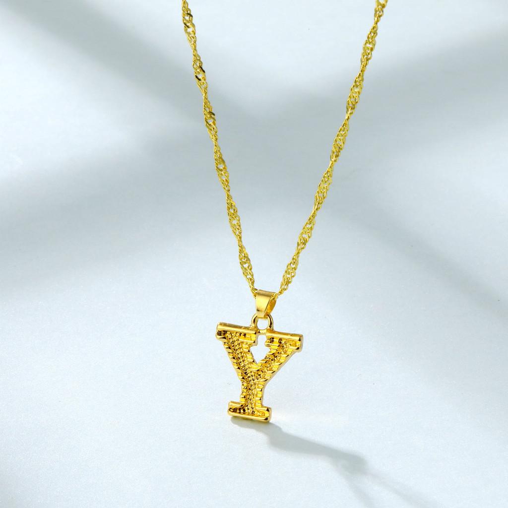 

Chic Alluring Alphabet Necklace With Elegant Beaded Chain Perfect For Everyday Style Y