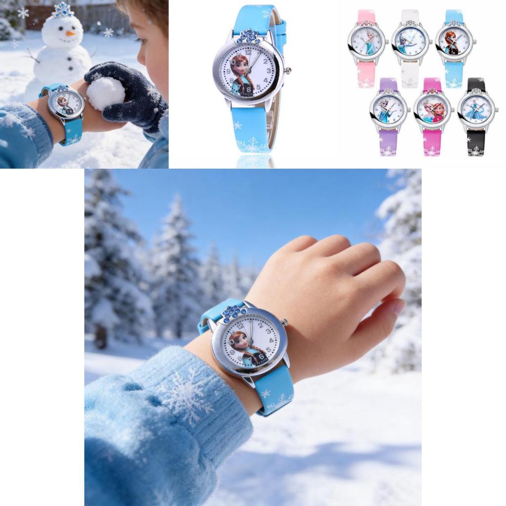 Dětské vodotěsné křemenné hodinky Frozen s kresleným ciferníkem pro školní děti