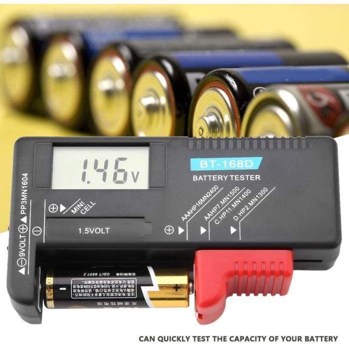 Battery Tester - Digital LCD Display BiuZi Universal Button Cell Tester AA-AAA-C-D - 9V - 1.5V BT-168D[237]