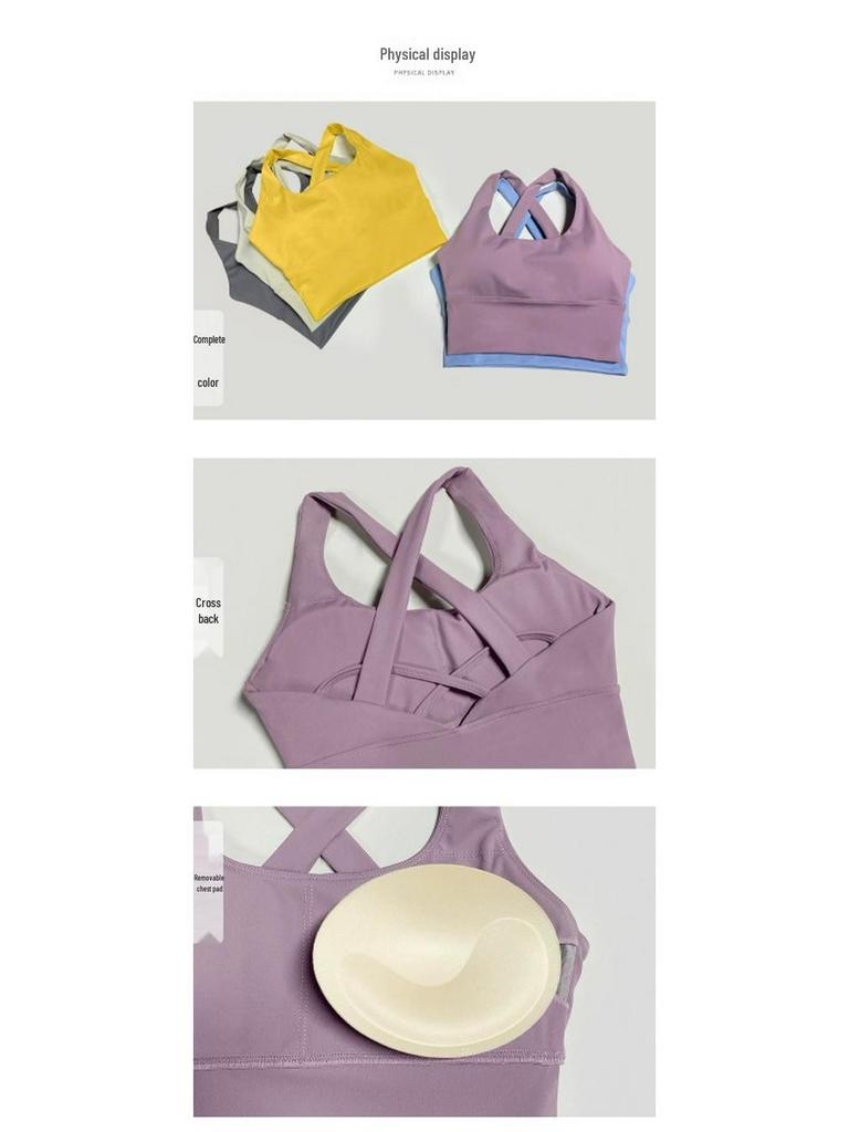 Damen Sport-BH mit hoher Intensität, stoßfest - Sommer Lauf- & Yoga-Weste mit schönem Rückendesign